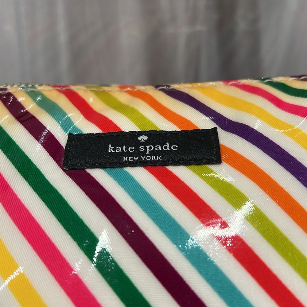 Kate Spade New York Live Colorfully Rainbow 2 Way Tote Bag EUC-Zipper sticks - Picture 3 of 13